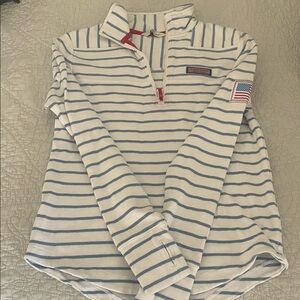 Vineyard Vines Women’s Dreamcloth Shep Shirt, Striped White and Blue, XXS